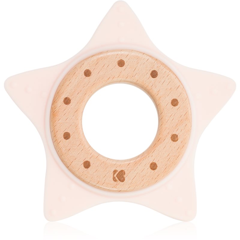 Kikkaboo Silicone and Wood Teether Star гризалка Pink - За деца - Сравни цени от 1 магазин с безплатна доставка