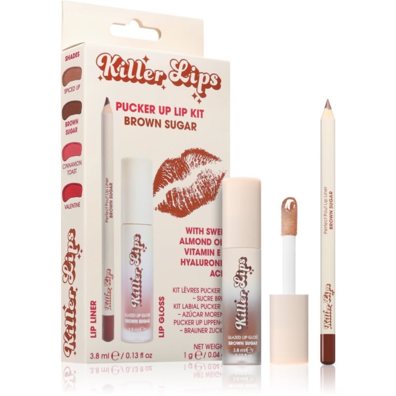Killer Lips Pucker Up Lip Kit комплект за устни за жени Brown Sugar - Комплект - Сравни цени от 1 магазин с безплатна доставка
