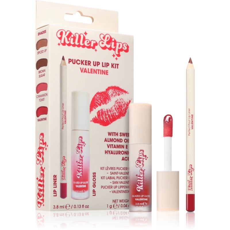 Killer Lips Pucker Up Lip Kit комплект за устни за жени Valentine - Комплект - Сравни цени от 1 магазин с безплатна доставка