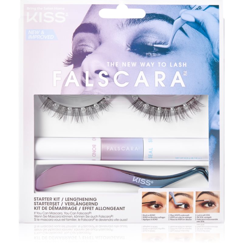 KISS Falscara Starter Kit комплект за мигли - Комплект - Сравни цени от 1 магазин с безплатна доставка