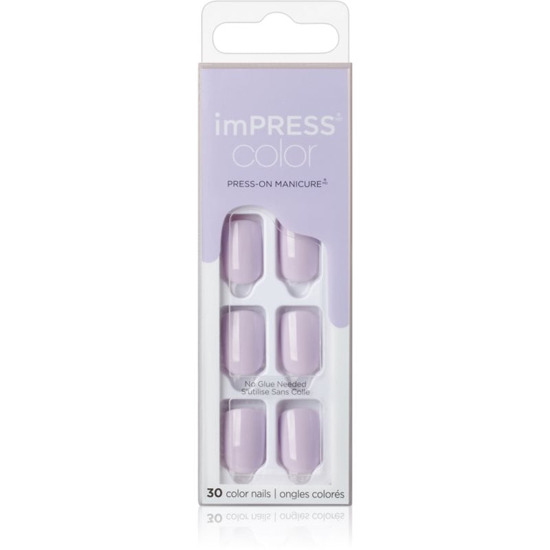 KISS imPRESS Color Short Изкуствени нокти самозалепващ се Picture Purplect