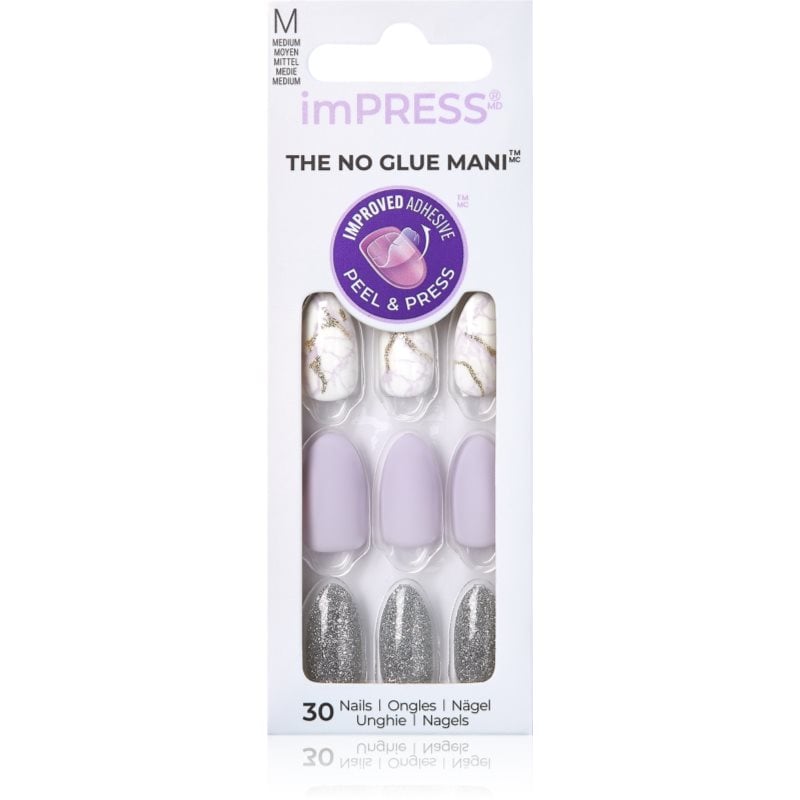 KISS imPRESS The No Glue Mani Medium Изкуствени нокти самозалепващ се Climb Up