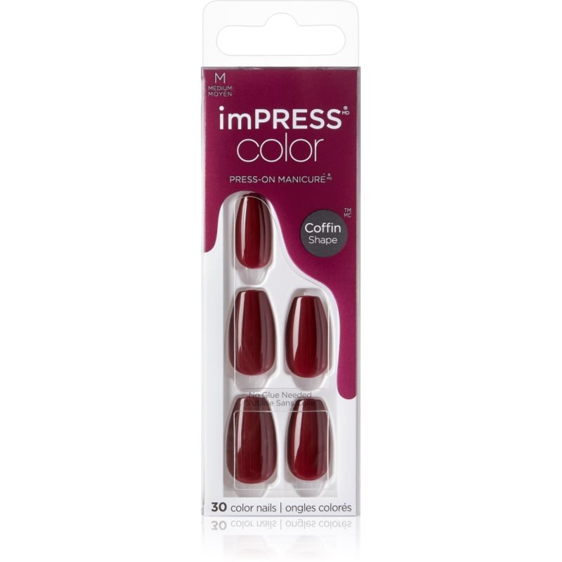 KISS imPRESS Color Medium Изкуствени нокти самозалепващ се Winery in NYC - Грим - Сравни цени от 1 магазин с безплатна доставка