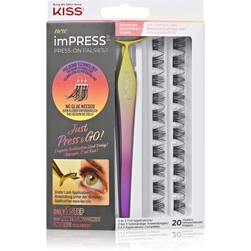 KISS imPRESS Press-on Falsies изкуствени мигли в сноп с възел 02 Voluminous