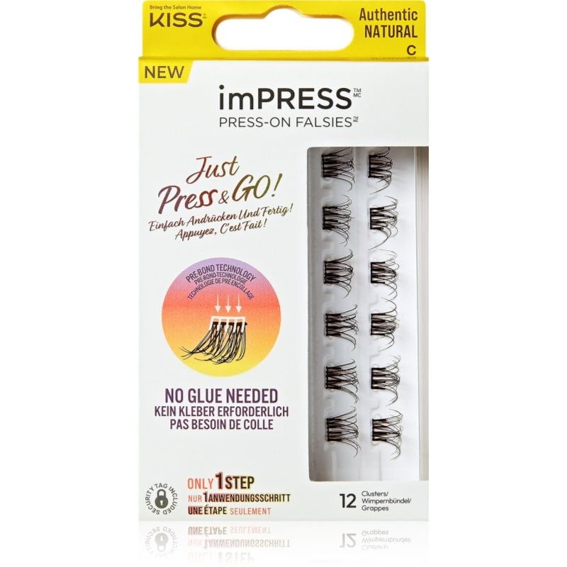 KISS imPRESS Just Press & GO ! лепящи снопчета мигли без възли Authentic Natural c - Грим - Сравни цени от 1 магазин с безплатна доставка