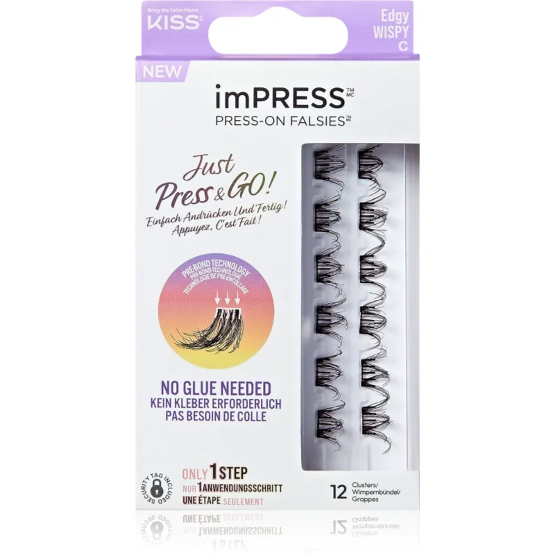 KISS imPRESS Just Press & GO ! лепящи снопчета мигли без възли Edgy Whispy C - Грим - Сравни цени от 1 магазин с безплатна доставка
