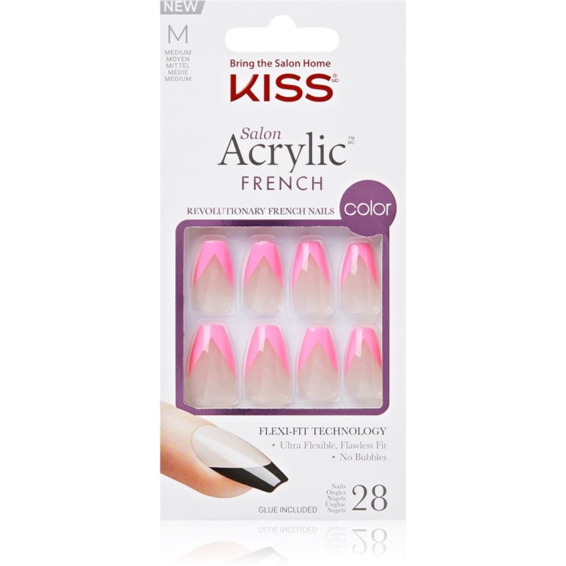 KISS Acrylic French Color Изкуствени нокти Squared
