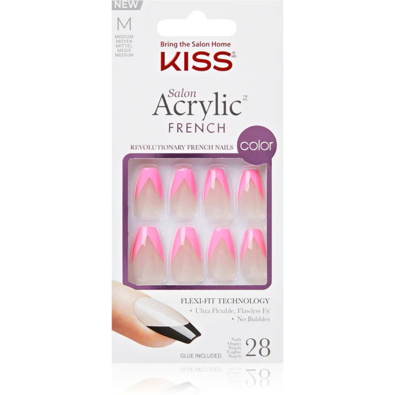KISS Acrylic French Color Изкуствени нокти Squared