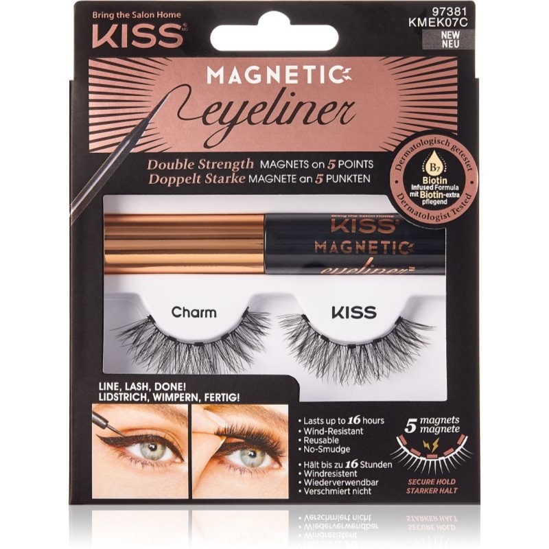KISS KISS Magnetic Eyeliner & Eyelash Kit магнитни мигли 07 Charm - Унисекс парфюм 5мл - Сравни цени от 1 магазин с безплатна доставка