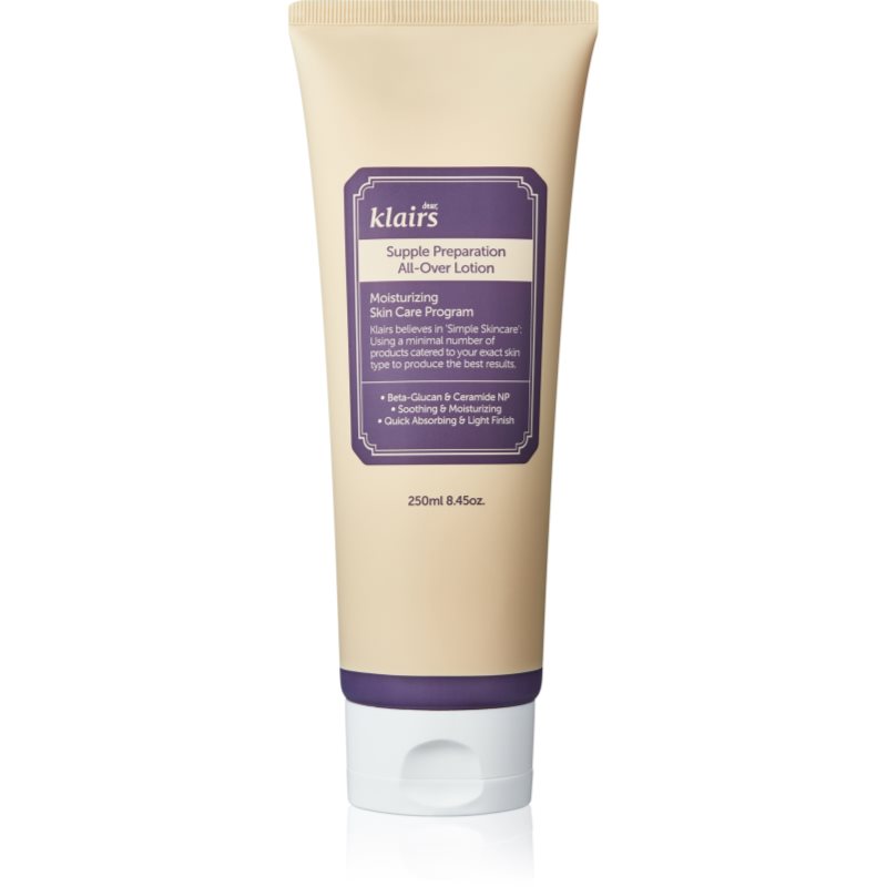 Klairs Supple Preparation All-Over Lotion дълко хидратиращо мляко за тяло за суха кожа - Грижа за тяло - Сравни цени от 1 магазин с безплатна доставка