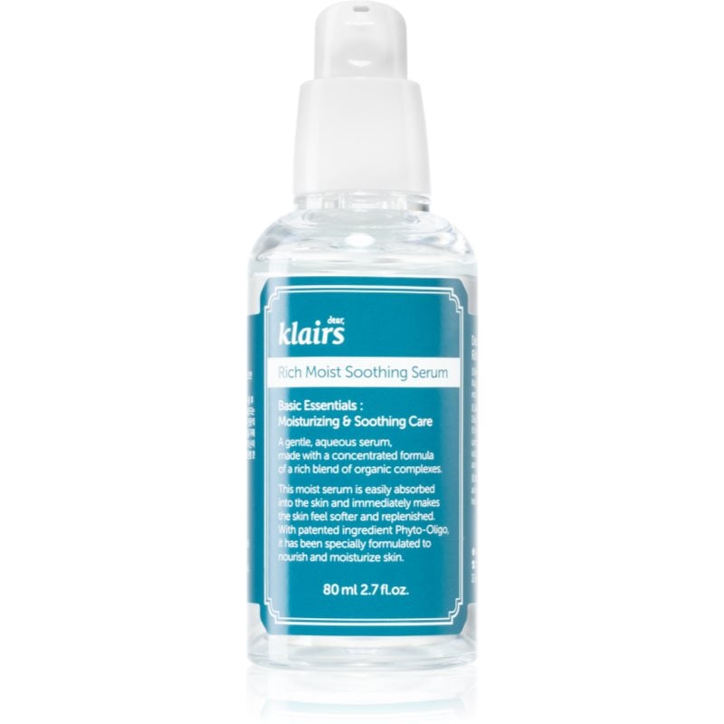 Klairs Rich Moist Soothing Serum успокояващ серум за лице с хидратиращ ефект