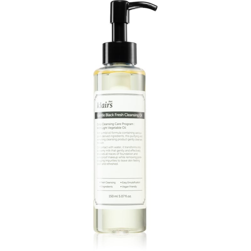 Klairs Gentle Black Fresh Cleansing Oil нежно почистващо олио за мазна кожа