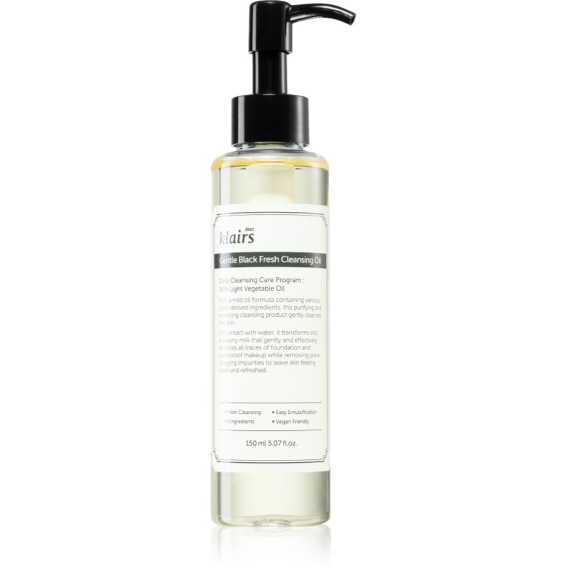 Klairs Gentle Black Fresh Cleansing Oil нежно почистващо олио за мазна кожа - Грижа за лице - Сравни цени от 1 магазин с безплатна доставка