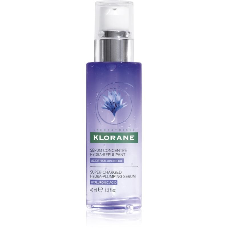 Klorane Cornflower Super-Charged Hydra-Plumping Serum активен серум за озаряване и изглаждане на кожата на лицето