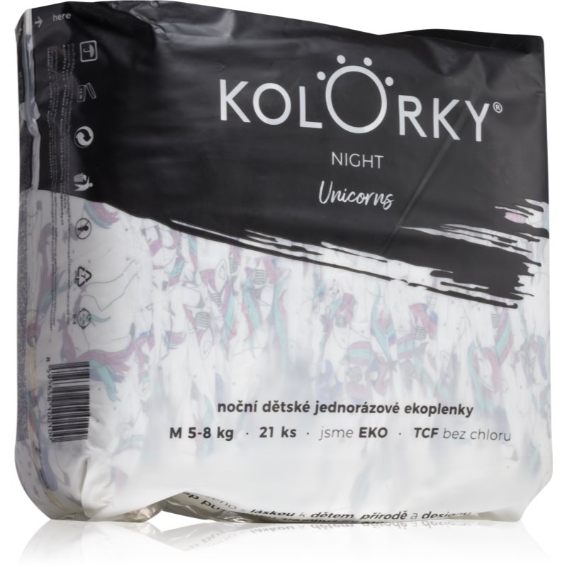 Kolorky Night Unicorn еднократни ЕКО пелени за цялостна защита през нощта размер М 5-8 Kg - За деца - Сравни цени от 1 магазин с безплатна доставка