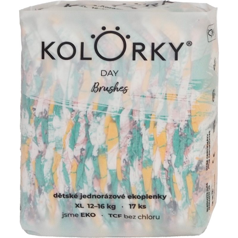 Kolorky Day Brushes еднократни ЕКО пелени размер XL 12-16 Kg - За деца - Сравни цени от 1 магазин с безплатна доставка