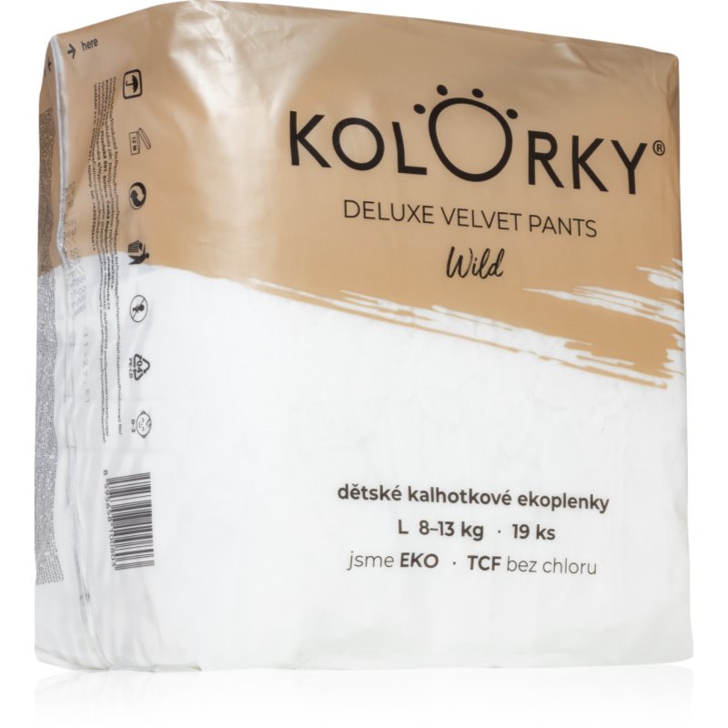 Kolorky Deluxe Velvet Pants Wild еднократни пелени гащички размер L 8-13 Kg - За деца - Сравни цени от 1 магазин с безплатна доставка