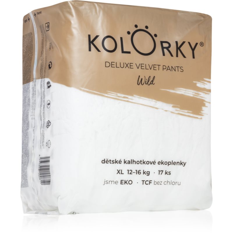 Kolorky Deluxe Velvet Pants Wild еднократни пелени гащички размер XL 12-16 Kg - За деца - Сравни цени от 1 магазин с безплатна доставка