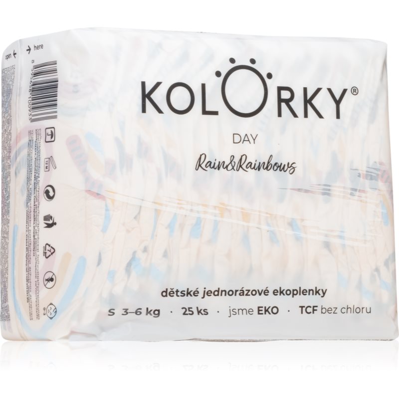 Kolorky Day Rain & Rainbow еднократни ЕКО пелени размер S 3-6 Kg - За деца - Сравни цени от 1 магазин с безплатна доставка