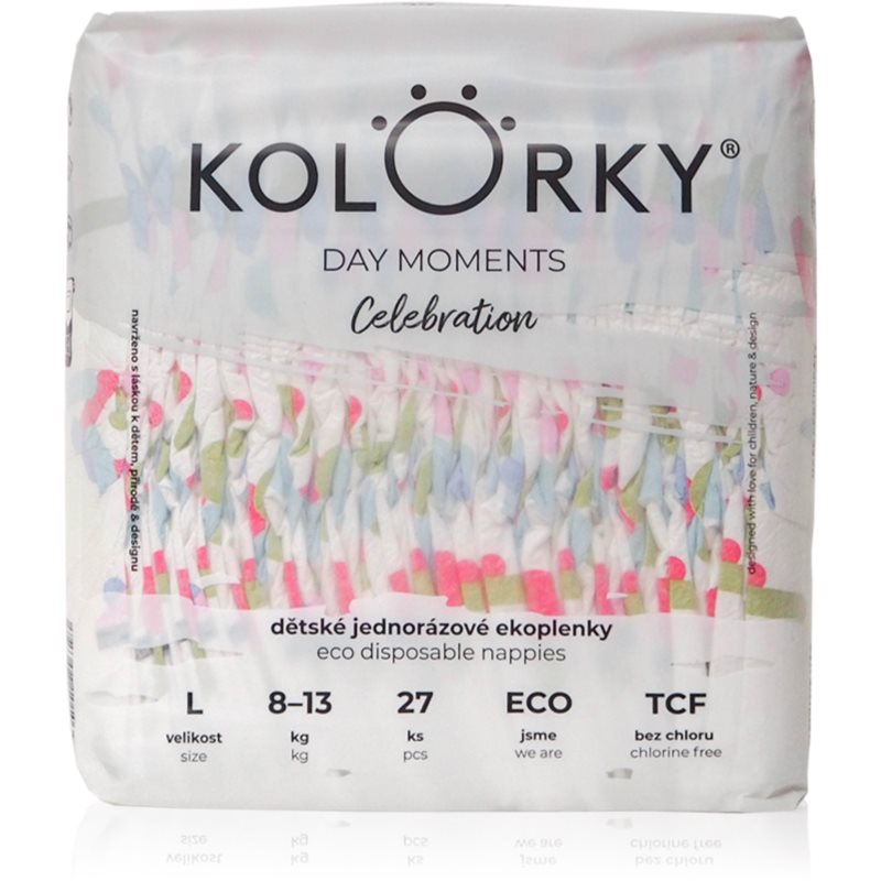 Kolorky DAY Moments Celebration еднократни ЕКО пелени Size L 8-13 kg - За деца - Сравни цени от 1 магазин с безплатна доставка