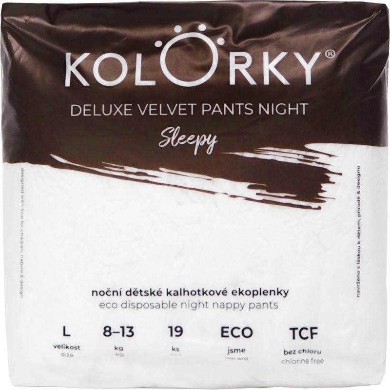 Kolorky Deluxe Velvet Pants Night Sleepy еднократни пелени гащички за нощ L 8-13 kg - За деца - Сравни цени от 1 магазин с безплатна доставка