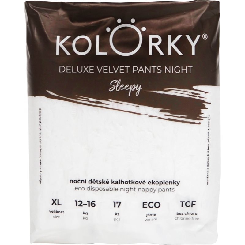 Kolorky Deluxe Velvet Pants Night Sleepy еднократни пелени гащички за нощ XL 12-16 kg - За деца - Сравни цени от 1 магазин с безплатна доставка
