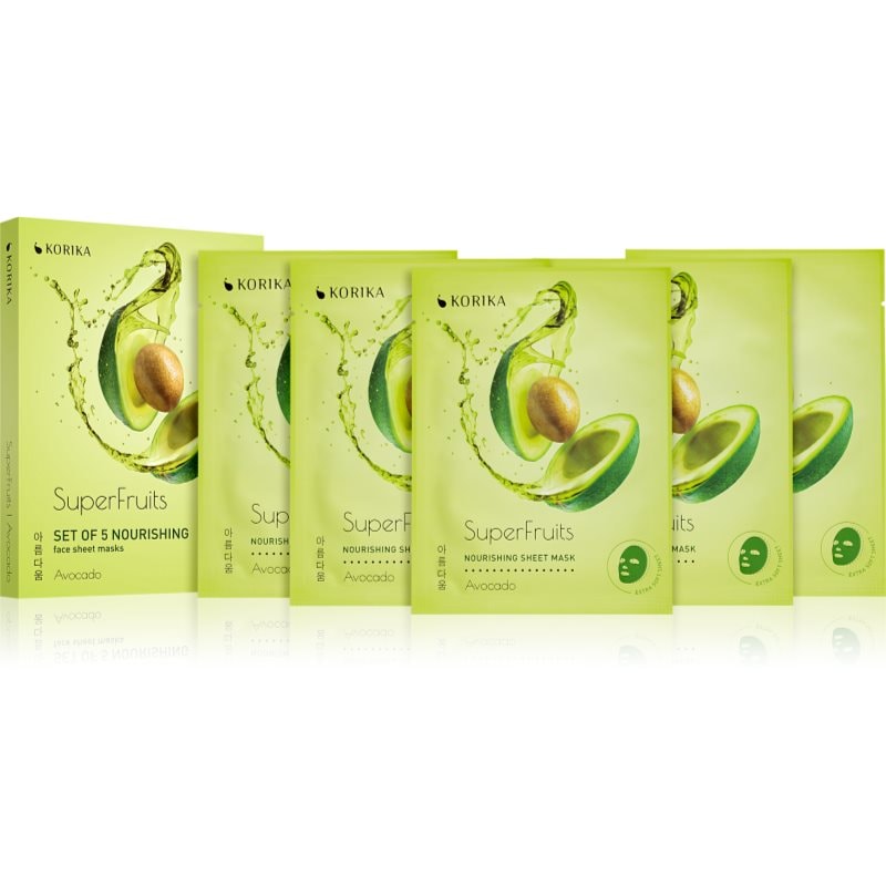 KORIKA SuperFruits комплект маски за лице на намалена цена с подхранващ ефект Avocado - Комплект - Сравни цени от 1 магазин с безплатна доставка