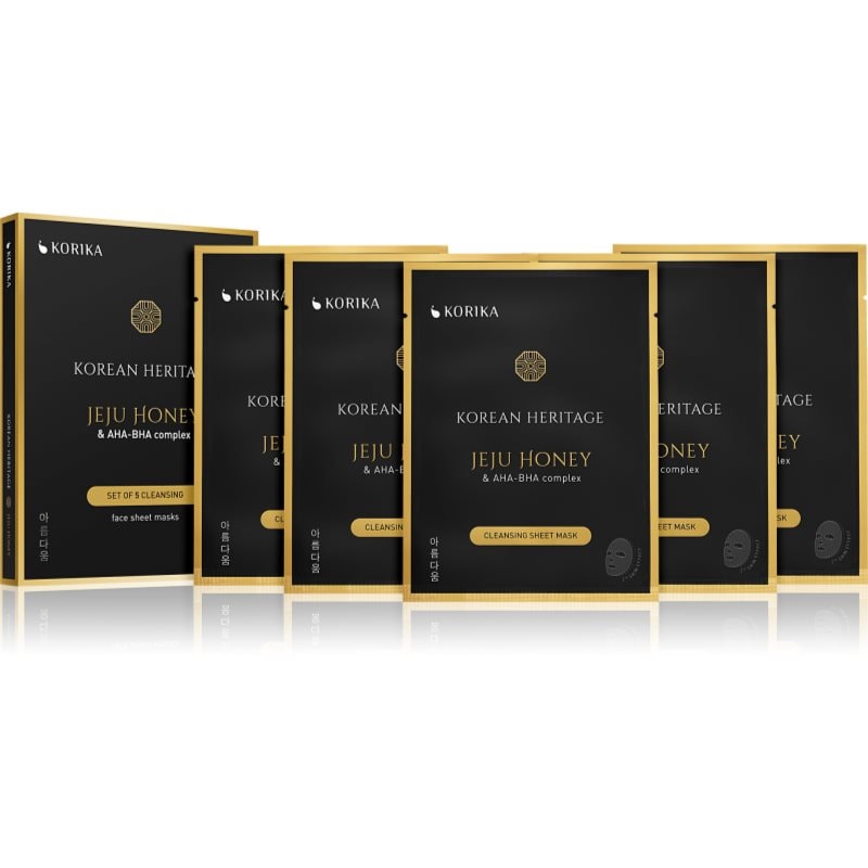 KORIKA Korean Heritage Set of 5 Cleansing Face Sheet Masks комплект маски за лице на намалена цена за перфектно почистена кожа - Комплект - Сравни цени от 1 магазин с безплатна доставка