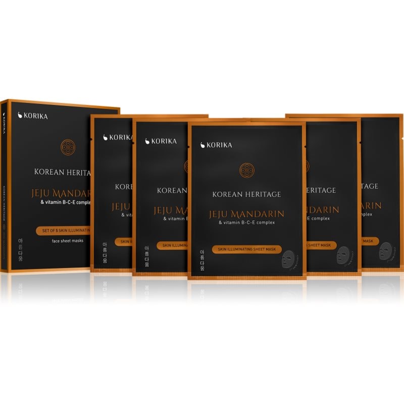 KORIKA KORIKA Korean Heritage Set of 5 Skin Illuminating Face Sheet Masks комплект маски за лице на намалена цена за озаряване на лицето - Унисекс парфюм - Сравни цени от 1 магазин с безплатна доставка