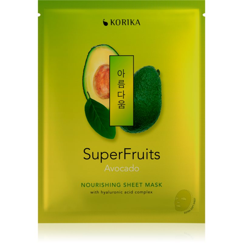 KORIKA SuperFruits Avocado - Nourishing Sheet Mask подхранваща платнена маска Avocado - Грижа за лице - Сравни цени от 1 магазин с безплатна доставка