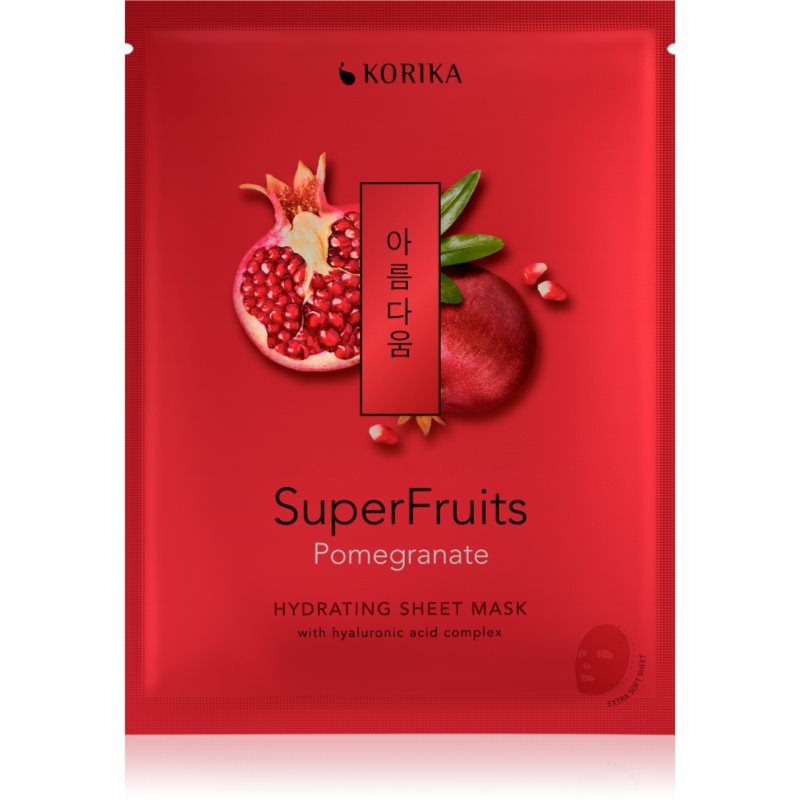 KORIKA KORIKA SuperFruits Pomegranate - Hydrating Sheet Mask хидратираща платнена маска Pomegranate - Унисекс парфюм 25мл - Сравни цени от 1 магазин с безплатна доставка