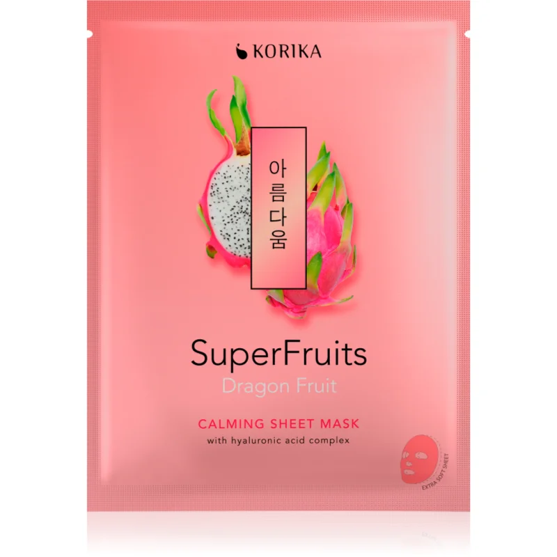 KORIKA SuperFruits Dragon Fruit - Calming Sheet Mask успокояваща платнена маска Dragon fruit - Грижа за лице - Сравни цени от 1 магазин с безплатна доставка