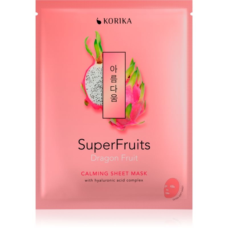 KORIKA SuperFruits Dragon Fruit - Calming Sheet Mask успокояваща платнена маска Dragon fruit - Грижа за лице - Сравни цени от 1 магазин с безплатна доставка