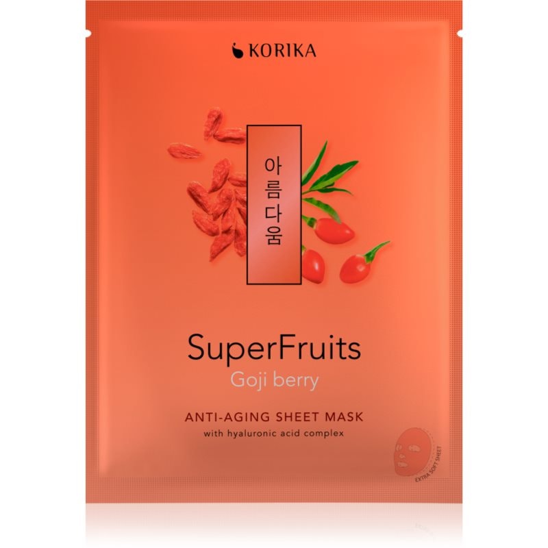 KORIKA KORIKA SuperFruits Goji Berry - Anti-aging Sheet Mask подмладяваща маска за лице Goji berry - Унисекс парфюм 25мл - Сравни цени от 1 магазин с безплатна доставка