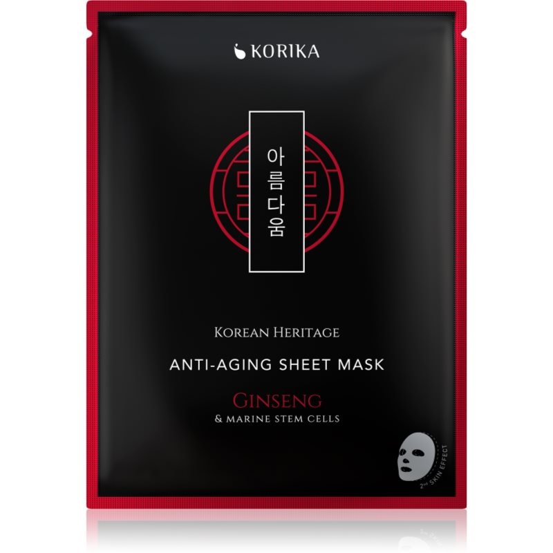 KORIKA Korean Heritage Red Ginseng & Adenosine Anti-aging Sheet Mask платнена маска против бръчки - Грижа за лице - Сравни цени от 1 магазин с безплатна доставка