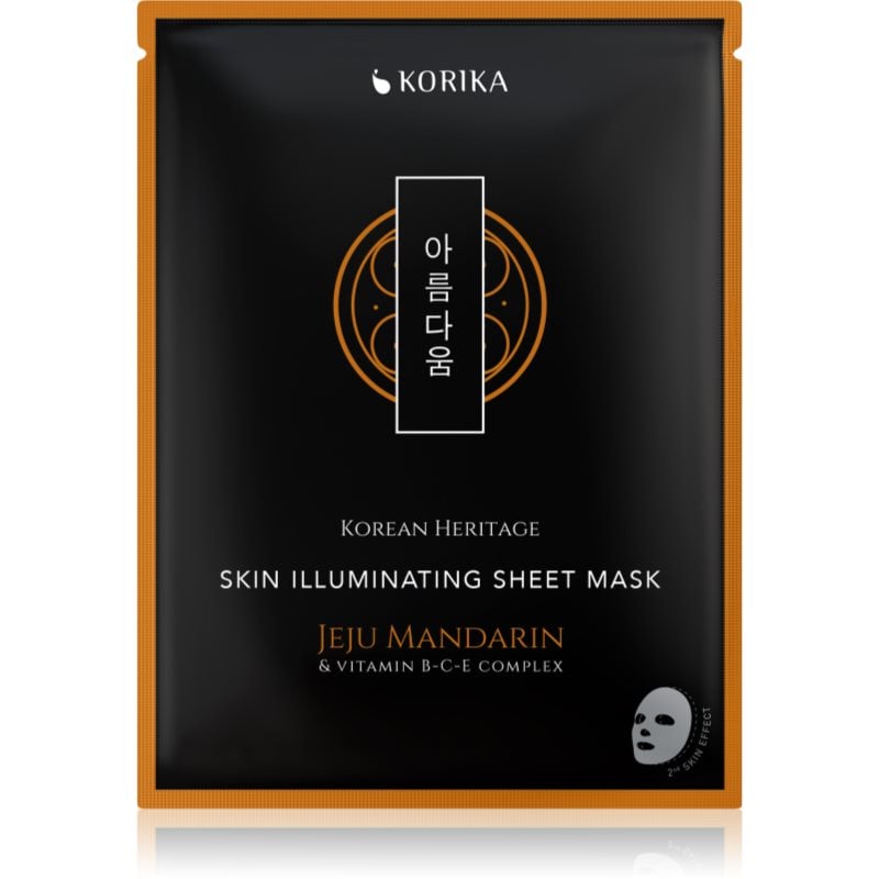 KORIKA Korean Heritage Jeju Mandarin & Vitamin B-C-E Complex Skin Illuminating Sheet Mask озаряваща платнена маска