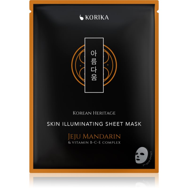 KORIKA Korean Heritage Jeju Mandarin & Vitamin B-C-E Complex Skin Illuminating Sheet Mask озаряваща платнена маска - Грижа за лице - Сравни цени от 1 магазин с безплатна доставка
