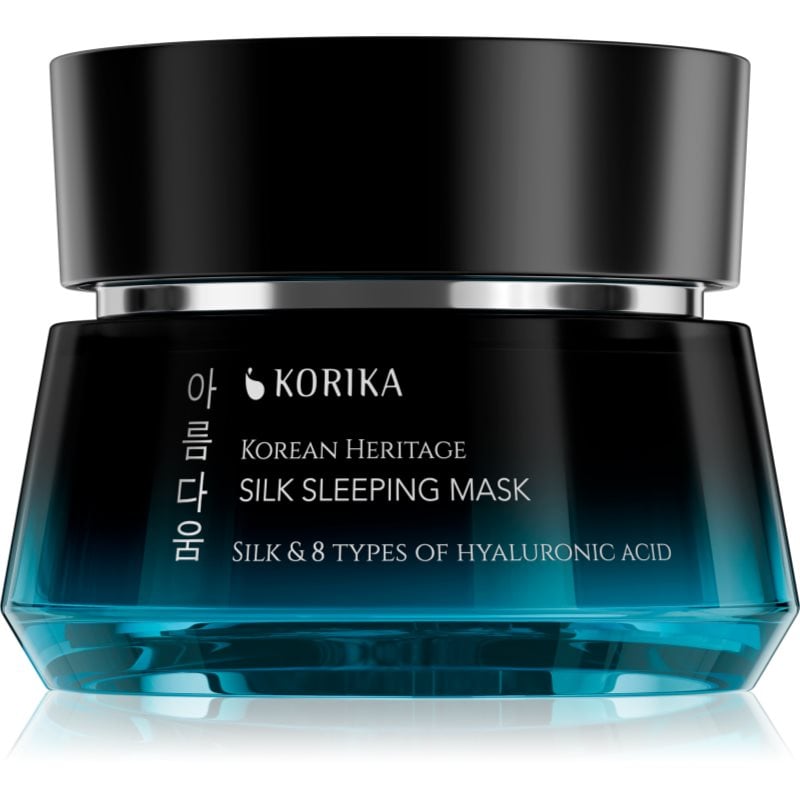 KORIKA Korean Heritage Silk & 8 Types of Hyaluronic Acid Silk Sleeping Mask хидратираща и подхранваща маска за лице за нощ