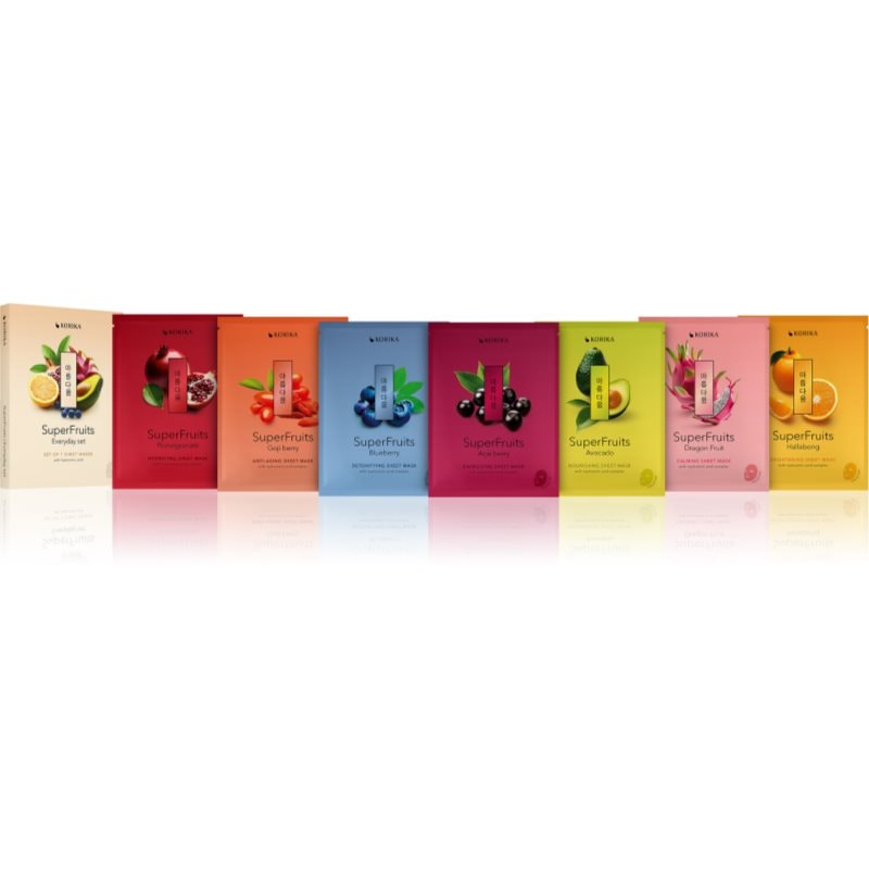 KORIKA SuperFruits Everyday Set of 7 Face Sheet Masks комплект маски за лице - Комплект - Сравни цени от 1 магазин с безплатна доставка