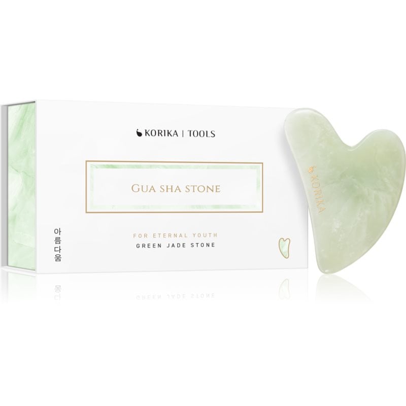 KORIKA Tools Gua Sha Green Jade Stone масажно приспособление за лице