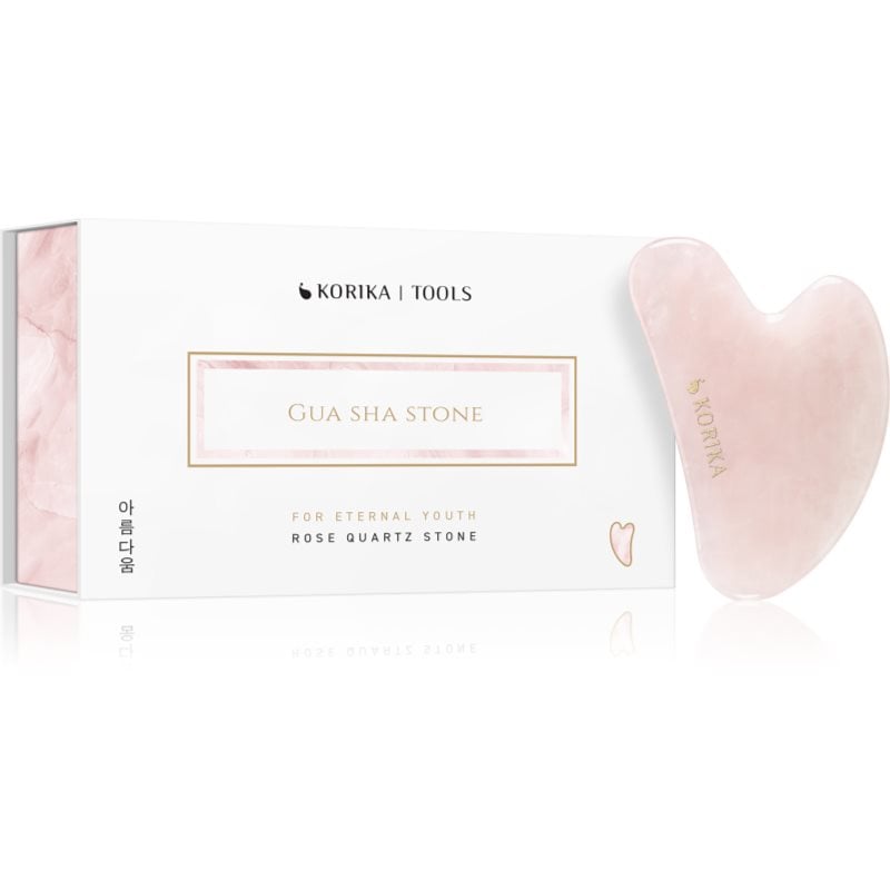 KORIKA Tools Gua Sha Green Jade Stone масажно приспособление за лице Gua Sha Quartz Pink