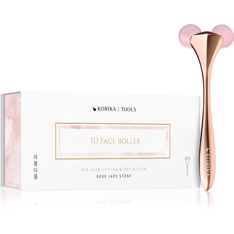 KORIKA Tools 3D Face Roller Rose Jade Stone масажно валяче за лице Rose Jade Stone