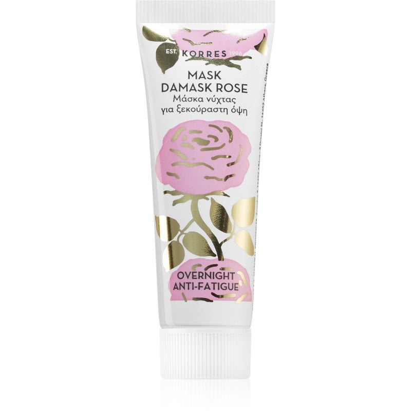 Korres Beauty Shots Damask Rose нощна маска за лице за уморена кожа