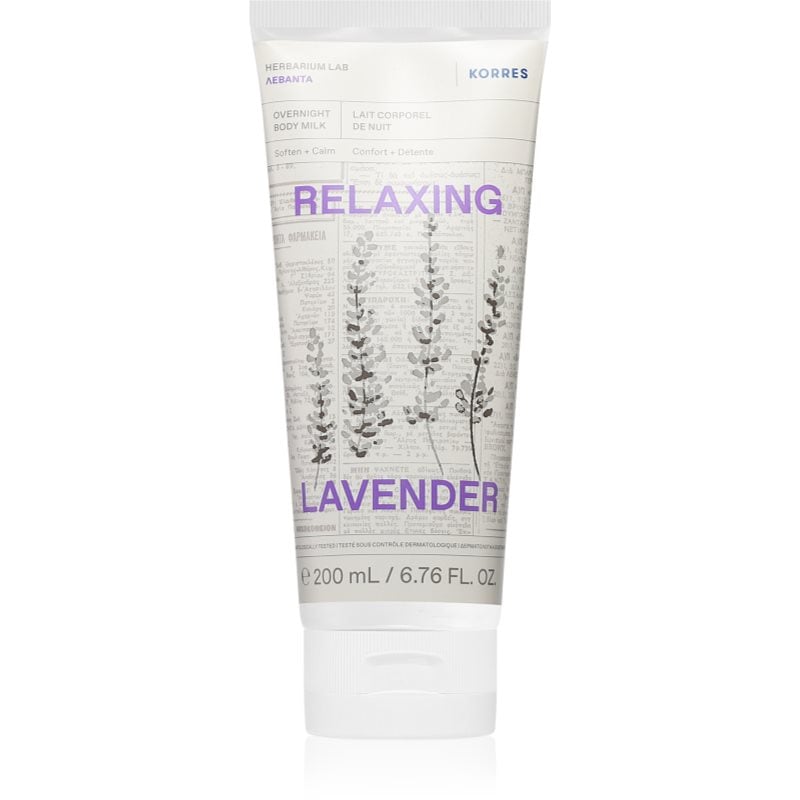 Korres Relaxing Lavender релаксиращо мляко за тяло за нощ