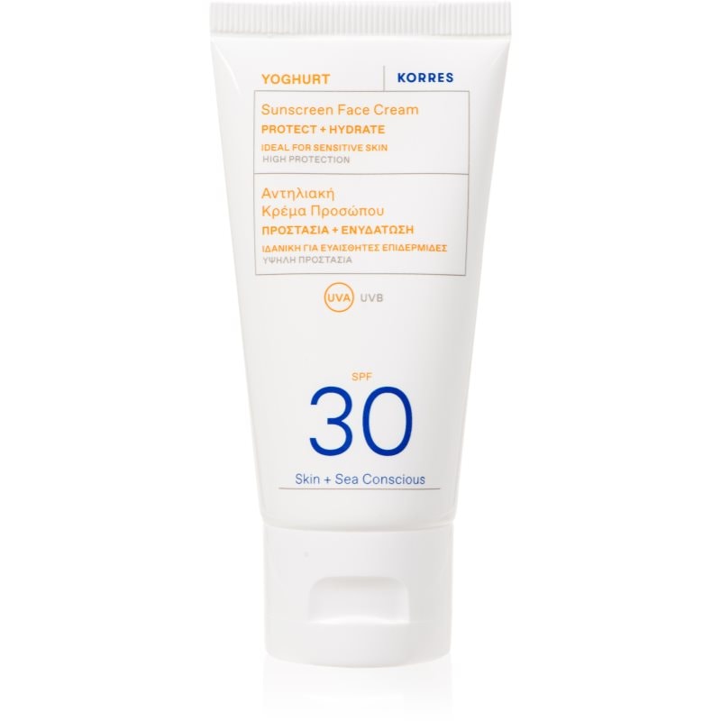 Korres Yoghurt Sunscreen слънцезащитен крем за лице с висока UV защита SPF 30 - Грижа за тяло - Сравни цени от 1 магазин с безплатна доставка