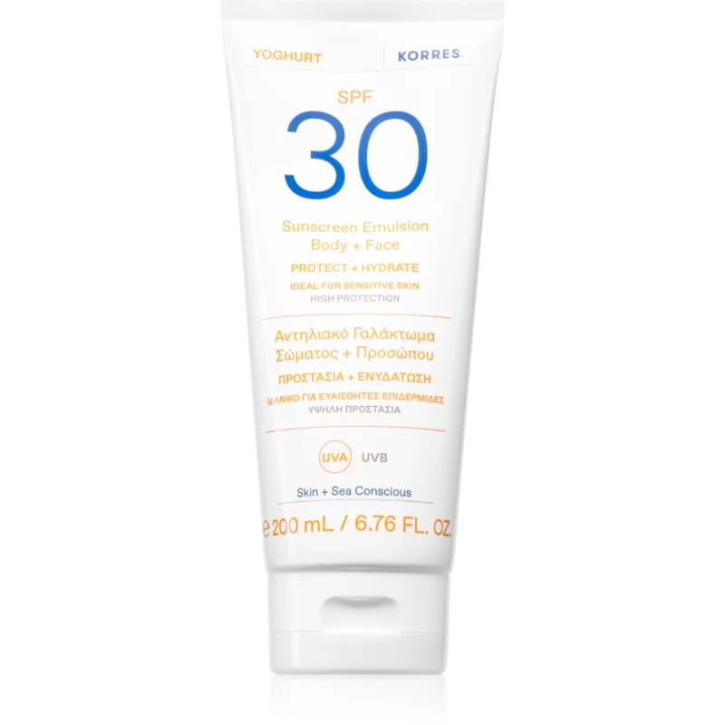 Korres Yoghurt Sunscreen лосион за слънце за лице и тяло SPF 30