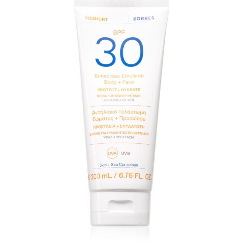 Korres Korres Yoghurt Sunscreen лосион за слънце за лице и тяло SPF 30 - Унисекс парфюм 50мл - Сравни цени от 1 магазин с безплатна доставка
