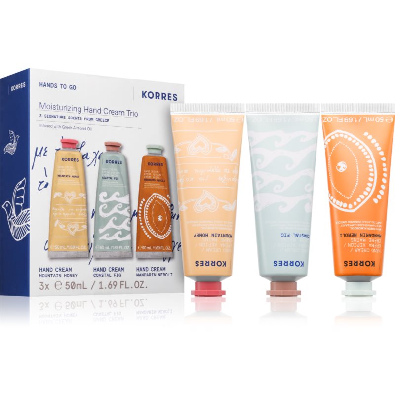 Korres Korres Moisturizing Hand Cream Trio подаръчен комплект за ръце - Унисекс парфюм - Сравни цени от 1 магазин с безплатна доставка