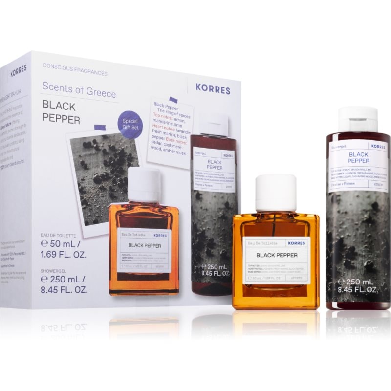 Korres Korres Black Pepper подаръчен комплект за мъже - Мъжки парфюм - Сравни цени от 1 магазин с безплатна доставка