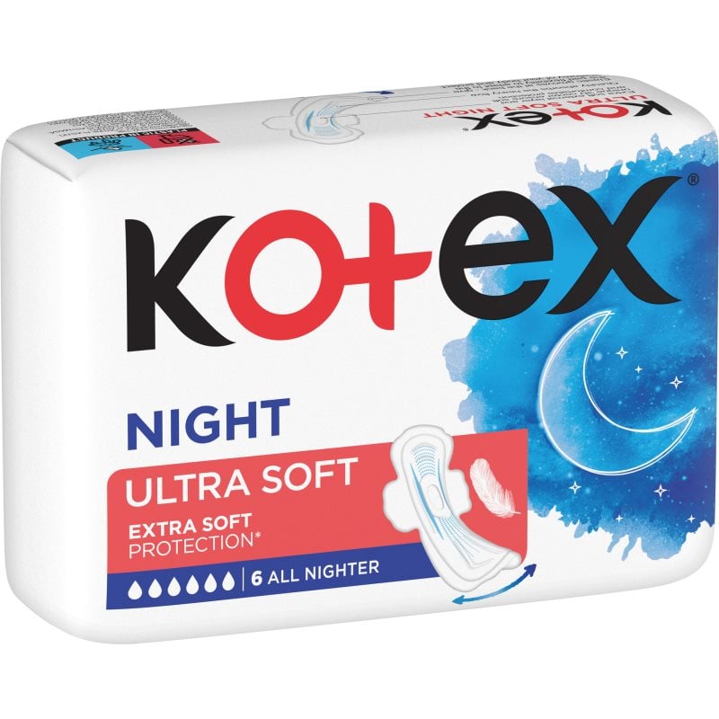 Kotex Ultra Soft Night санитарни кърпи